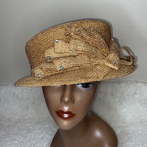 Gold dressy church hat
